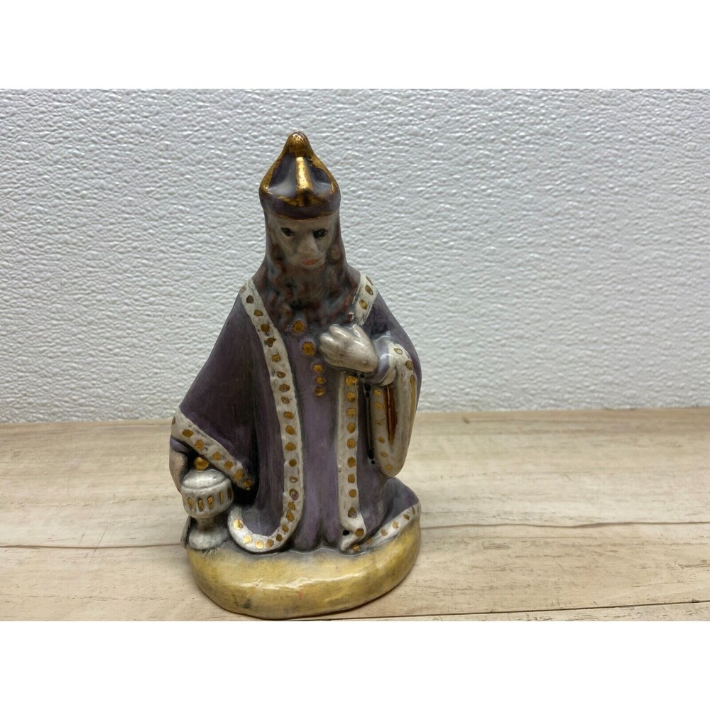 Vtg Unbranded Ceramic Wise Man Nativity Figurine